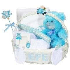 Mavi Erkek Bebek Hediye Sepeti