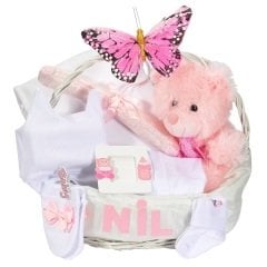 Pembe Kız Bebek Hediye Sepeti