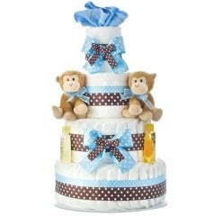 İkiz Bebek Doğum Hediyesi Monkey